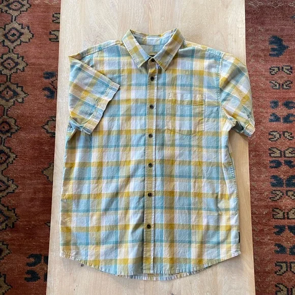 PrAna men's plaid cotton short sleeve shirt size large *PRICE REDUCED* - Picture 5 of 5